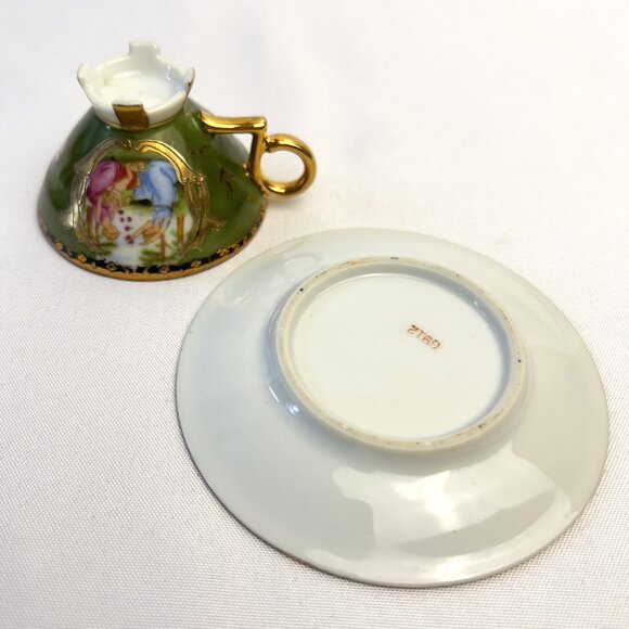 Japanese Vintage Set of 4 Hand Painted Demitasse Porcelain Teacups Saucers #6912 - Picture 14 of 15